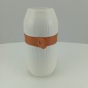 Ver imagem 4 de Vaso Decorativo Enfeite Planta Aparador com Cinta Cerâmica 25x12x12cm Branco