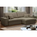 Ver imagem 2 de Sofá Retrátil Reclinável para Sala 3 Lugares 210cm Varsov F04 Veludo Amêndoa - Lyam Decor