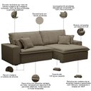 Ver imagem 3 de Sofá Retrátil Reclinável para Sala 3 Lugares 210cm Varsov F04 Veludo Amêndoa - Lyam Decor