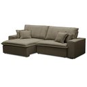Ver imagem 1 de Sofá Retrátil Reclinável para Sala 3 Lugares 210cm Varsov F04 Veludo Amêndoa - Lyam Decor