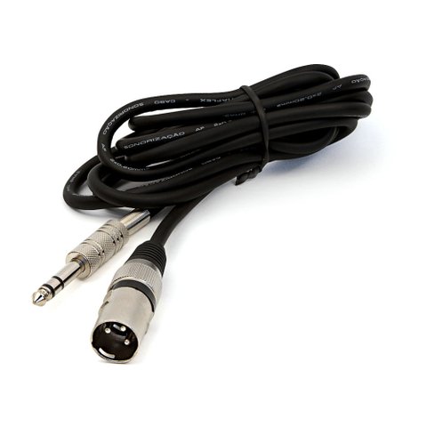 Cabo P10 para Xlr Macho Preto Estereo - 45 Metros