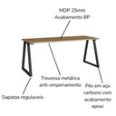 Ver imagem 4 de Mesa e Gaveteiro Office 160 Cm 25909 Nogal Sevilha Preto Artesano
