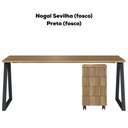 Ver imagem 3 de Mesa e Gaveteiro Office 160 Cm 25909 Nogal Sevilha Preto Artesano