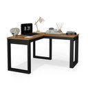 Ver imagem 2 de Escrivaninha de Canto Mesa para Trabalho Notebook Pc com Estilo 120cm Preto E Nature