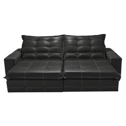 Sofá de Courino Retrátil e Reclinável 2,75m Cama inBox Bourbon SoftGel D40 Preto - 5
