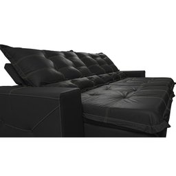 Sofá de Courino Retrátil e Reclinável 2,75m Cama inBox Bourbon SoftGel D40 Preto - 4