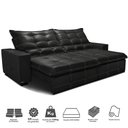 Ver imagem 3 de Sofá de Courino Retrátil e Reclinável 2,75m Cama inBox Bourbon SoftGel D40 Preto
