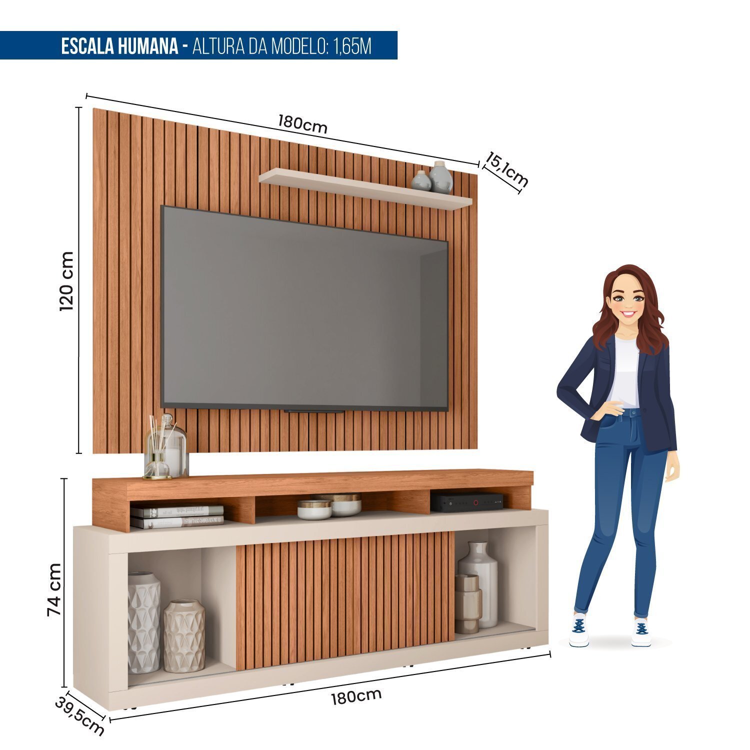 Rack com Painel para Tv até 70 Polegadas Valença - 5