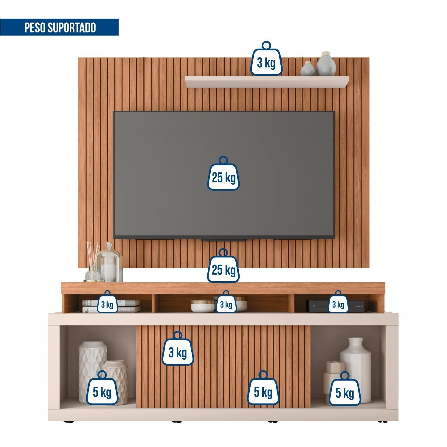 Rack com Painel para Tv até 70 Polegadas Valença - 7