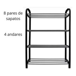 Sapateira Organizador De Sapatos 4 Prateleiras Até 12 Pares - 4