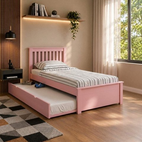 Cama + Cama Auxiliar Solteirão Ecoconfort Rosa