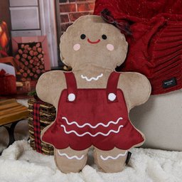 Almofada Pelucia Biscoito de Gengibre 37x52cm Gingerbella Natal - 3