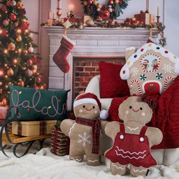 Almofada Pelucia Biscoito de Gengibre 37x52cm Gingerbella Natal - 5