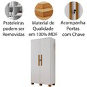 Ver imagem 2 de Armário Multiuso 100% Mdf 2 Portas C/ Chave Dream Branco