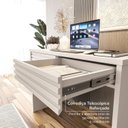 Ver imagem 5 de Escrivaninha Mesa Escritório Samambaia 2 Gavetas 108,2cm CabeCasa MadeiraOriginals Off White Cinza