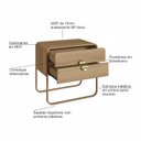 Ver imagem 5 de Mesa de Cabeceira 60cm 2 Gavetas Organica Pé Metal Luna Artesano