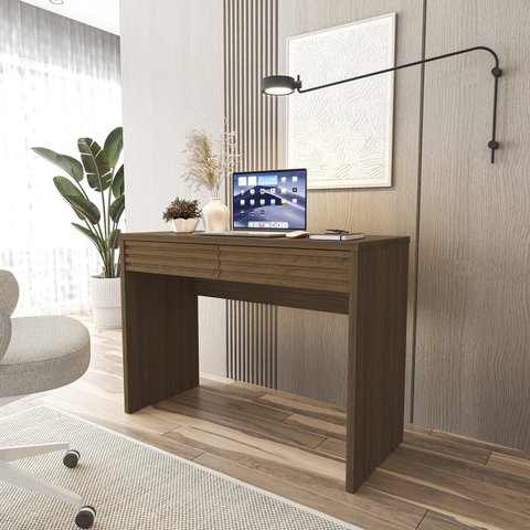 Escrivaninha Mesa Escritório Samambaia 2 Gavetas 108,2cm CabeCasa MadeiraOriginals Freijó