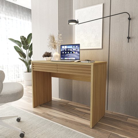 Escrivaninha Mesa Escritório 2 Gavetas Samambaia CabeCasa MadeiraOriginals