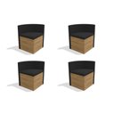Ver imagem 2 de Cadeira Sala de Jantar 4CAD800 Kit 4 Un Freijó/Suede Bege Geométrico - Kappesberg