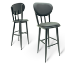 Ver imagem 1 de Cadeira Alta Madeira Torneada Estofada - 83cm Preta