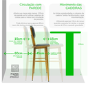 Ver imagem 2 de Cadeira Alta Madeira Torneada Estofada - 83cm Preta