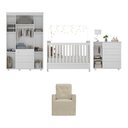 Ver imagem 6 de Quarto Completo com Colchão e Poltrona de Amamentação Pimpolho Multimóveis Mp4091 Branco/bege