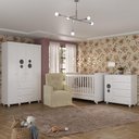 Ver imagem 1 de Quarto Completo com Colchão e Poltrona de Amamentação Pimpolho Multimóveis Mp4091 Branco/bege