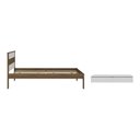 Ver imagem 2 de Cama de Solteiro para Colchão 88 X 188 Cm com Penteadeira 90cm Suspensa Multimóveis Cr35248 Nogal/
