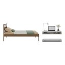 Ver imagem 3 de Cama de Solteiro para Colchão 88 X 188 Cm com Penteadeira 90cm Suspensa Multimóveis Cr35248 Nogal/