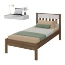 Ver imagem 1 de Cama de Solteiro para Colchão 88 X 188 Cm com Penteadeira 90cm Suspensa Multimóveis Cr35248 Nogal/