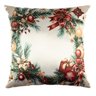 Capa Almofada Cetim Guirlanda com Enfeites de Natal 43x43cm - 1