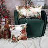 Capa Almofada Cetim Guirlanda com Enfeites de Natal 43x43cm - 4