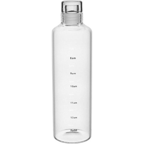 Garrafa Água Suco Leite Home&co com Tampa Borossilicato 500ml 23x6x6cm Transparente