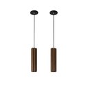 Ver imagem 2 de 2 Pendente Luminária Madeira Luxo 33cm Para Bancada