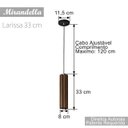 Ver imagem 3 de 2 Pendente Luminária Madeira Luxo 33cm Para Bancada