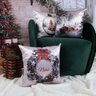 Capa Almofada Cetim Guirlanda de Natal 43x43cm - 4