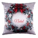 Ver imagem 1 de Capa Almofada Cetim Guirlanda de Natal 43x43cm