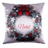 Capa Almofada Cetim Guirlanda de Natal 43x43cm - 1