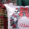 Capa Almofada Cetim Guirlanda de Natal 43x43cm - 3