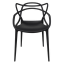 Ver imagem 3 de Kit 4 Cadeiras Allegra Preta  Modernas Pretas com Braço – Design Elegante e Confortável