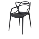 Ver imagem 4 de Kit 4 Cadeiras Allegra Preta  Modernas Pretas com Braço – Design Elegante e Confortável