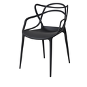 Ver imagem 5 de Kit 4 Cadeiras Allegra Preta  Modernas Pretas com Braço – Design Elegante e Confortável