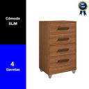 Ver imagem 3 de Cômoda Quarto Multiuso Compacta 4 Gavetas - Cinamomo