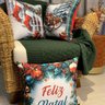 Capa Almofada Frente Feliz Natal - Verso Liso Authentic 43x43cm - 2