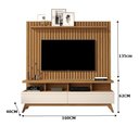 Ver imagem 3 de Rack Vivare 1.6 Wood com Painel Classic Ripado para Tv até 65 Polegadas Nature/off White - Giga Móve
