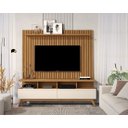 Ver imagem 2 de Rack Vivare 1.6 Wood com Painel Classic Ripado para Tv até 65 Polegadas Nature/off White - Giga Móve