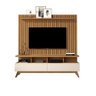 Rack Vivare 1.6 Wood com Painel Classic Ripado para Tv até 65 Polegadas Nature/off White - Giga Móve - 1