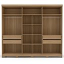 Ver imagem 4 de Guarda Roupa Casal 6 Portas 100% MDF Off White e Carvalho Barcelona Bege