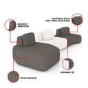 Ver imagem 3 de Sofá 3 Lugares Orgânico com Chaise e 2 Módulos Berlim Bouclê Grafite/off White K01 - D’Rossi