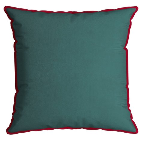 Capa Almofada Natalina Veludo Lisa com Cordonê 43x43cm